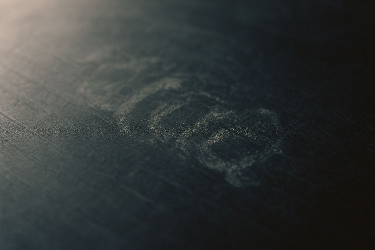 Slate and chalk dust, the residue of something worked out and rubbed away.